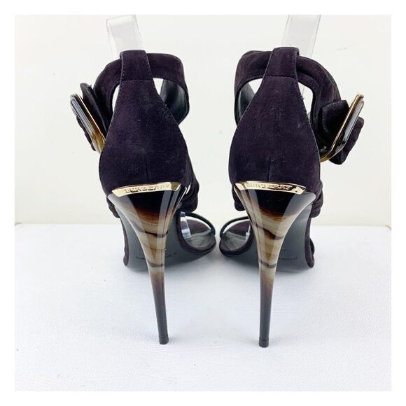 Burberry Marham Purple Suede Trench Buckle Sandal w/Ombré Stilletto Heels Sz 9.5 - Picture 6 of 13